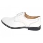 Pantofi Derby bărbați albi din piele naturală cu talpă neagră GKR103AB